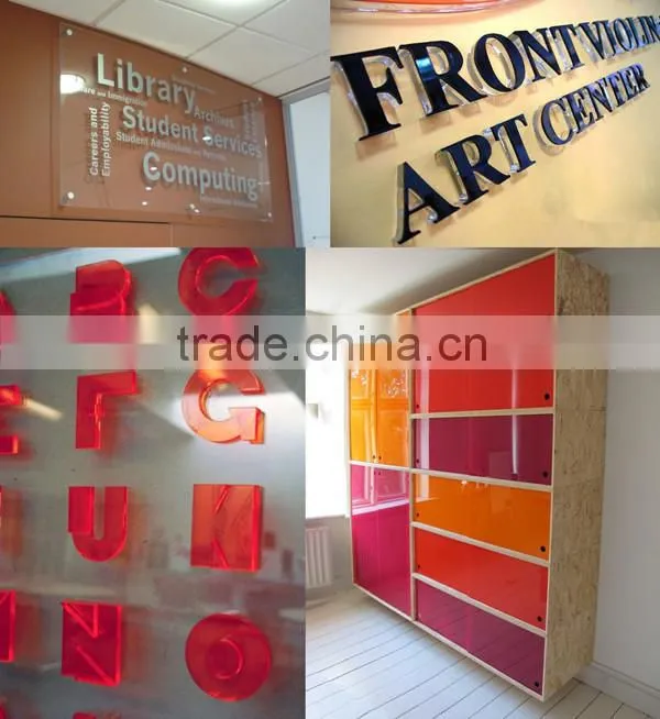high quality color sliding door plexiglass