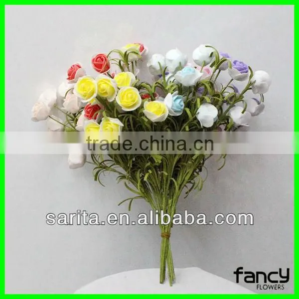 good quality cheap artificial foam flowers rose with 10 pcs