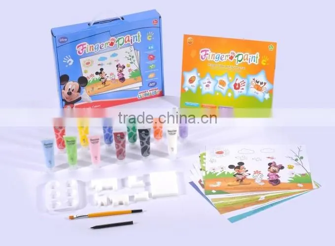 Funny item 4 color friendly material child toy finger painting set toy