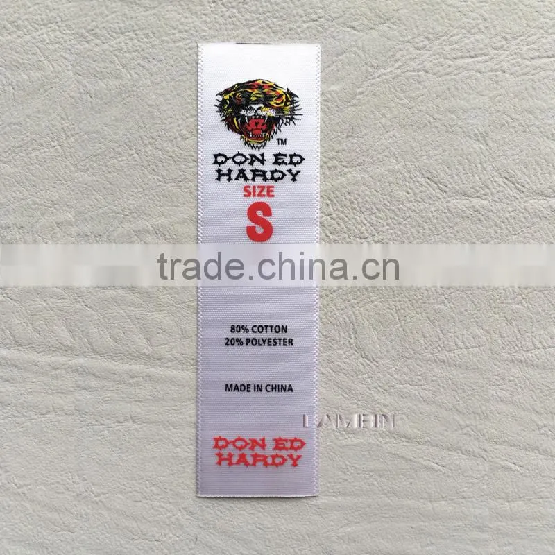 Zhejiang printing factory customs printed washing care label for wool sweater