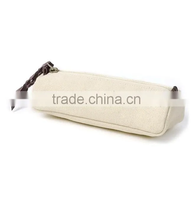 plain canvas pencil case canvas pouch