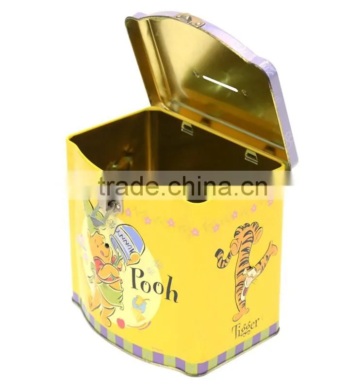 Coin bank box with lock and key for saving money