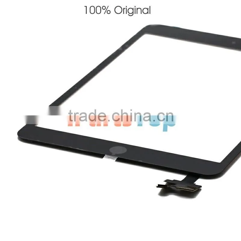 Whosale 100% Original Front Touch Screen Digitizer With IC Assembly For iPad Mini,With Original Adhesive Home Button Assembly