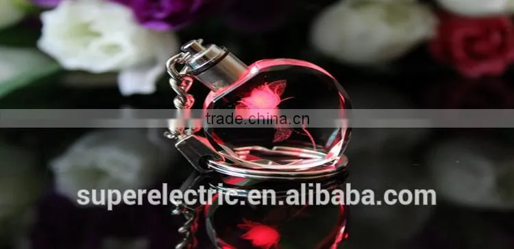 Import From China Customizable LED crystal shining keychain key chain gift new