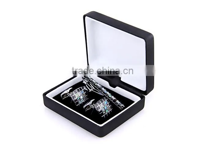 Custom imitation leather cufflink two pair of cufflink box