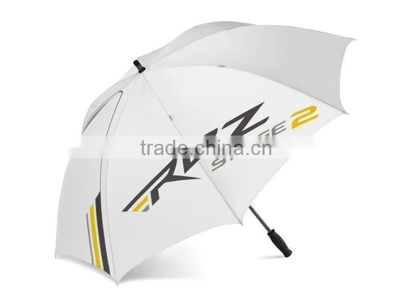 High Quality Pongee Logo Branding Straight Golf Umbrella