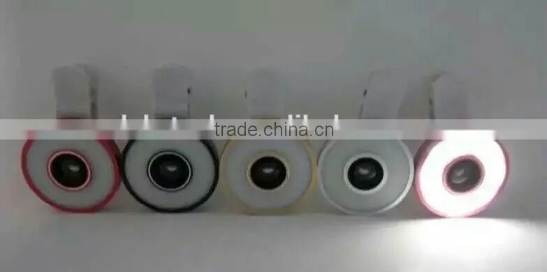 12 LED Camera Flash Fill Light 6 in 1 USB Selfie LED Spotlight for smartphone with fish eye lens wide angle lens microspur lens