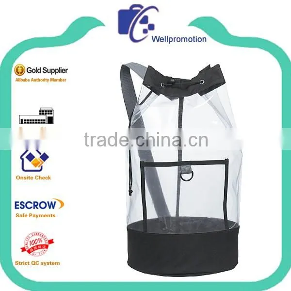 Waterproof clear pvc stadium barrel sling bag