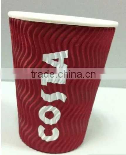 Factory Production Disposable Ripple Wall Paper Cup for beverage