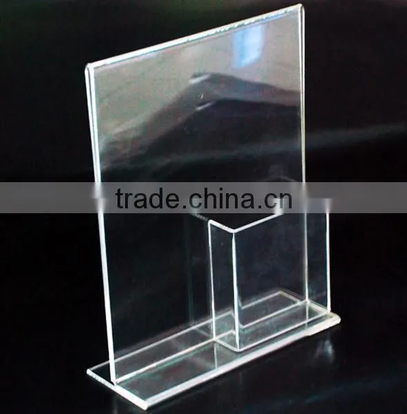 Factory directly price for acrylic brochure holder with business card pocket of Shenzhen