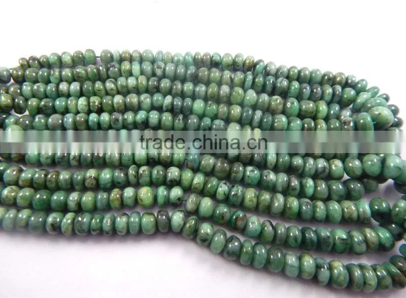 Natural Emerald roundel beads, emerald beads