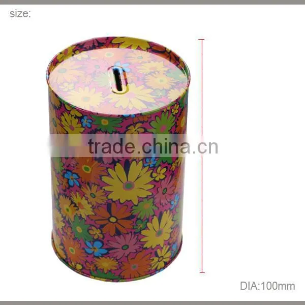 Printed Tin Can for Coin Bank