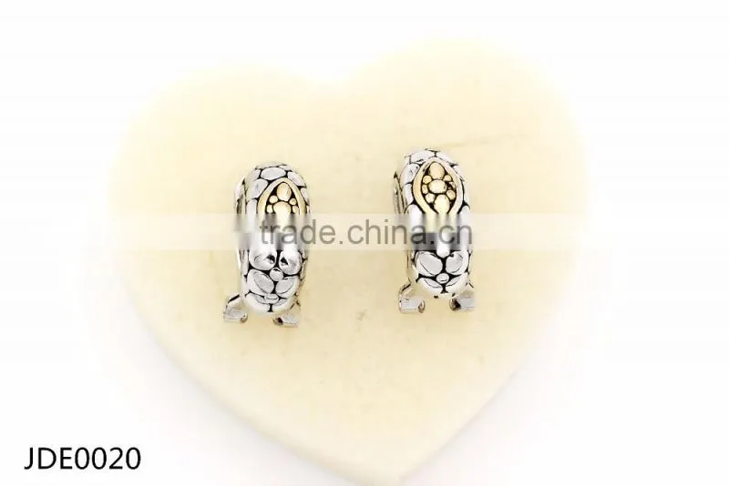 2016 new fashion wholesale Juyuan Double color plated whole sales earrings