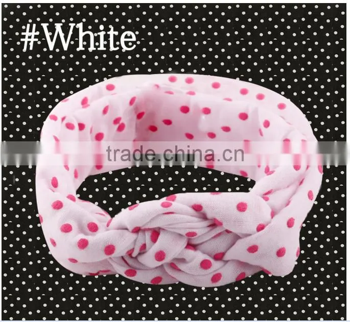 Children's hair European female baby knitting cross hair band cotton elastic headband hand knot of peace