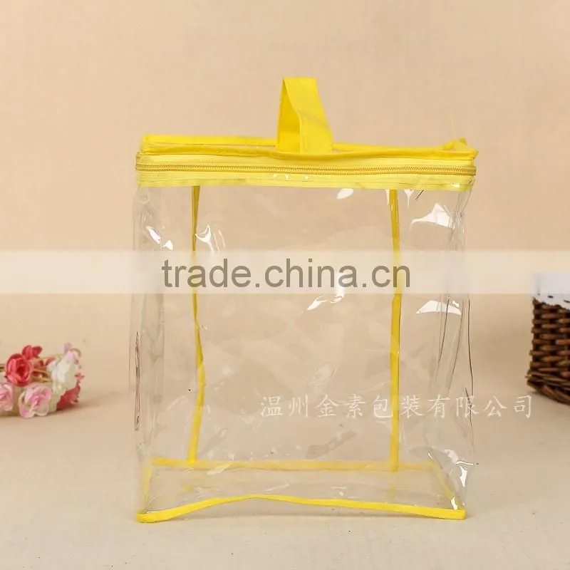 Clear vinyl pvc zipper bags with handle