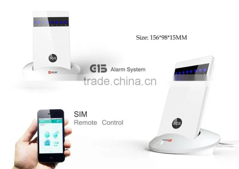 Newest Wireless GSM home alarm system with Touch Panel Home security burglar alarm System (KR-G15)