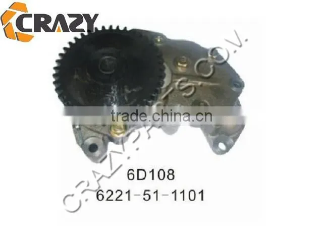 diesel engine 6D108 oil pump for excavator spare parts 6221-51-1101