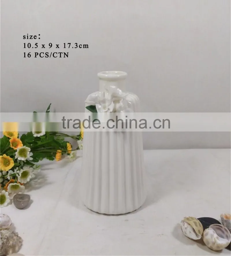 White origami ceramic flower vase