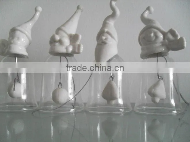 4.8" Santa Ceramic and glass bells for home decoration C1-B05