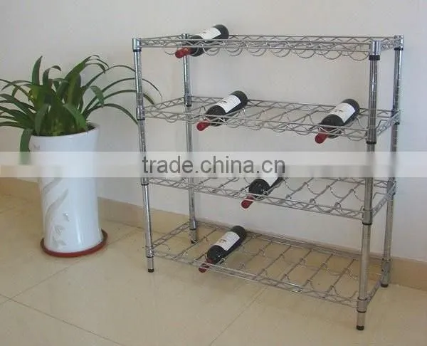 Black Metal Wall Mounted Geometric Wine Rack/Organizer for 5 Bottles