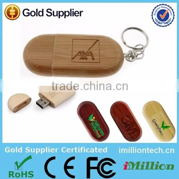 oem wooden flat usb drive