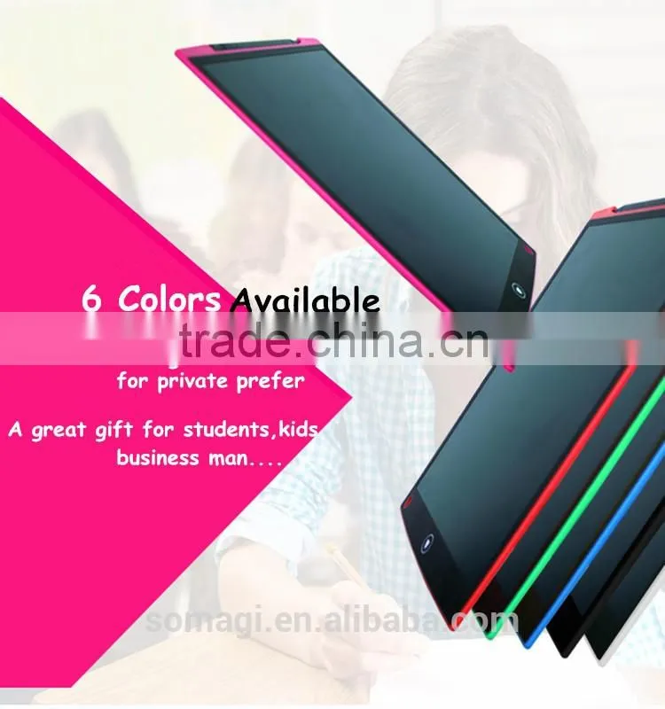 12 Inch e-Writer LCD Writing Tablet Digital Drawing Pad with Stylus-6 Colors Children Magic Drawing Board Paperless