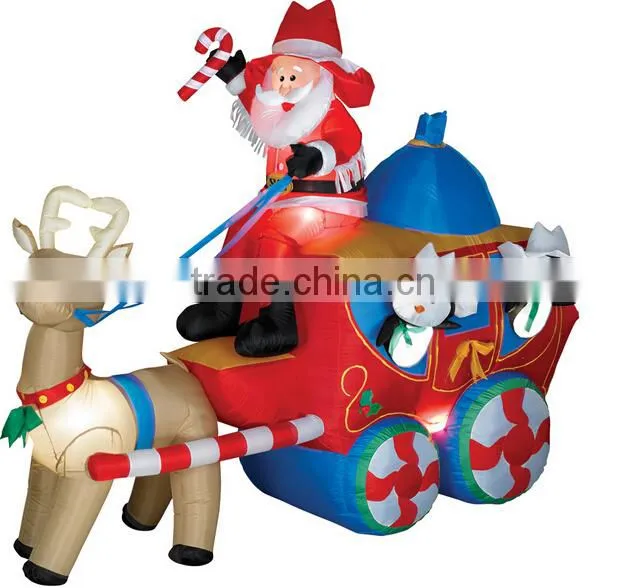 Outdoor Led Inflatable Santa Western Christmas Decorations