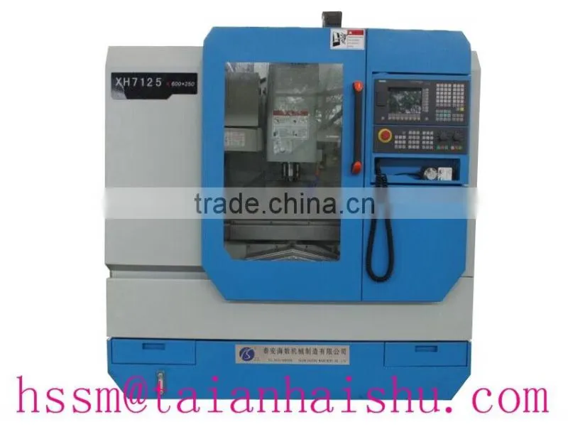 3 axis XH7125 cnc vertical machining center with taiwan high speed spindle factory manufacturing price