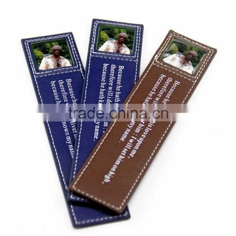 Low Price Fashion PU Leather Bookmark with Little Frame