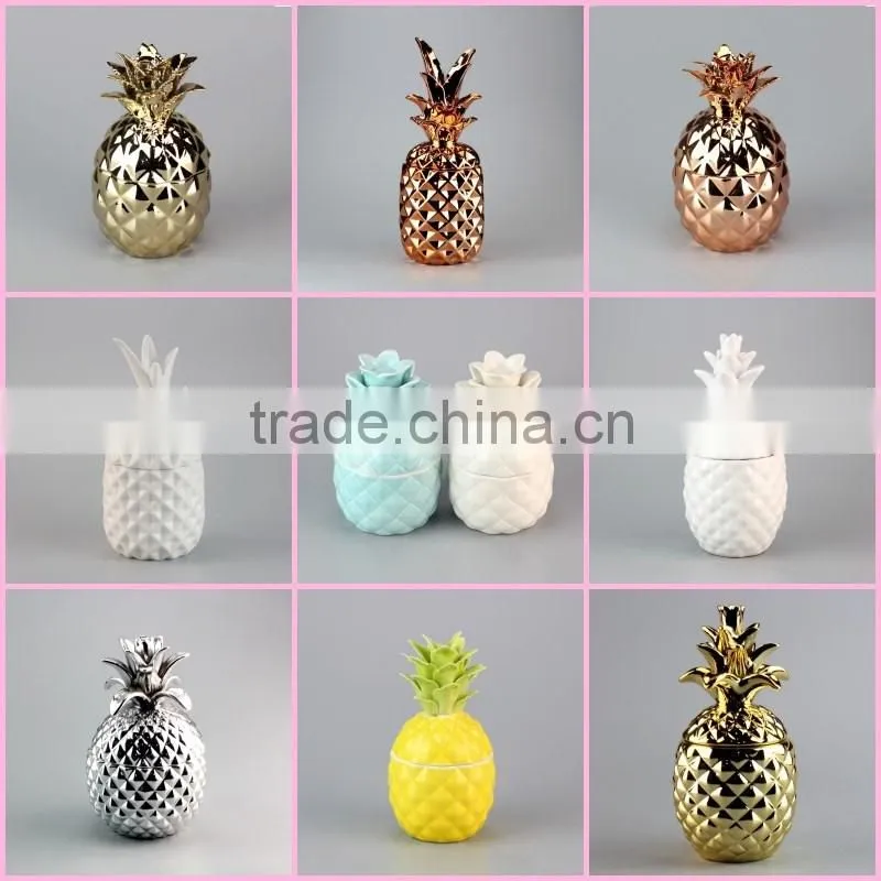 Wholesale White Ceramic Pineapple Cookie Jar