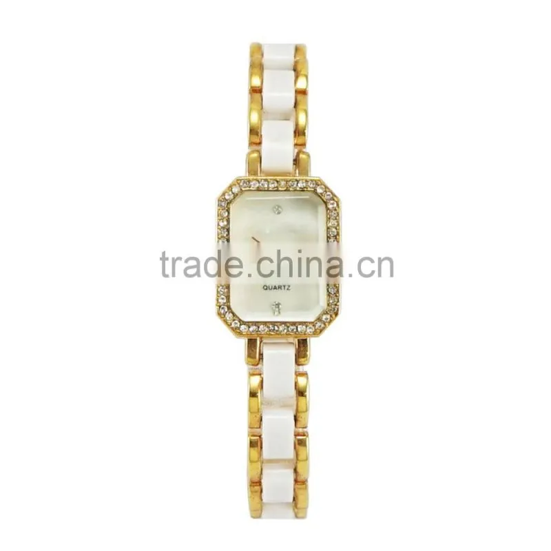 New models fashion square silicone band diamond watch women bracelet
