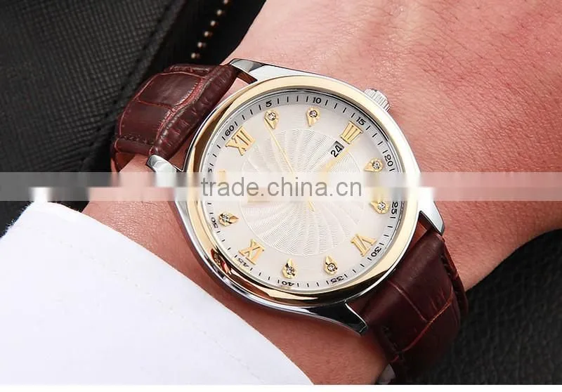 China Watch Factory Newest Design Waterproof Fashion Leather Watch, Wholesale Promotional men Watch