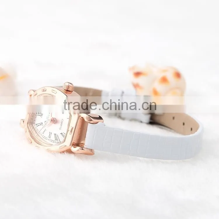 New models from Doris Watch slim band square alloy rose gold women dress leather watch