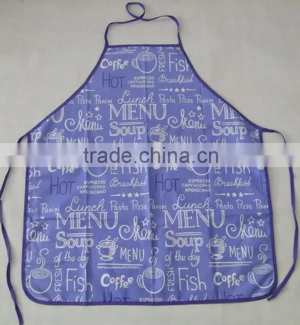 silk screen pigment printing cotton bib apron with letter design