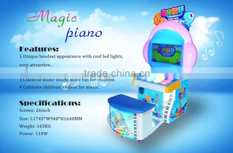 Coin operated magic piano game machine/tickets game machine