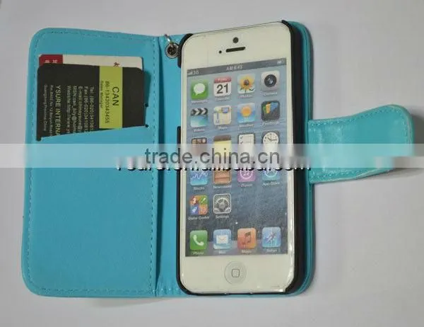 Pantech SKY Vega IM-A760S lovely blue quilted pu wristlet pouch wallet with hard case phone holder
