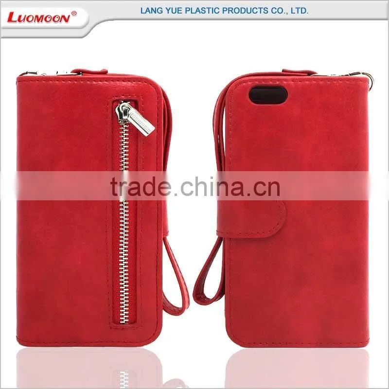 unique zipper stand leather phone case for alcatel one touch TEL 4020 flash 2 pop d5