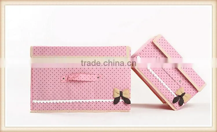 Sweet Bowknot non-woven collapsible storage box