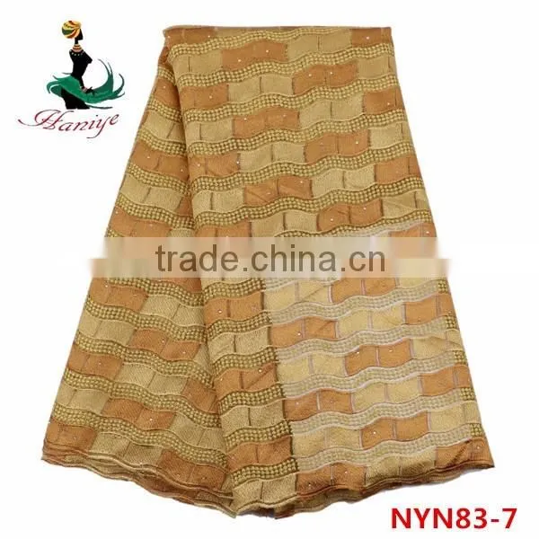 2016 Haniye new design tulle lace fabric tulle lace fabric wholesale for clothes/NYN83