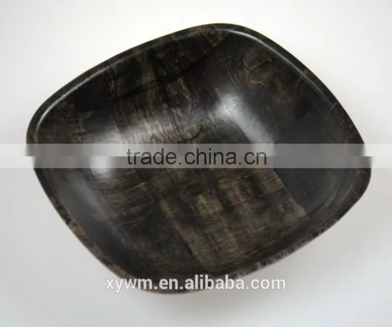 2015 New Style French Creative Black Color Woven Rustic Wooden Bowl Serving Kitchenware Tableware