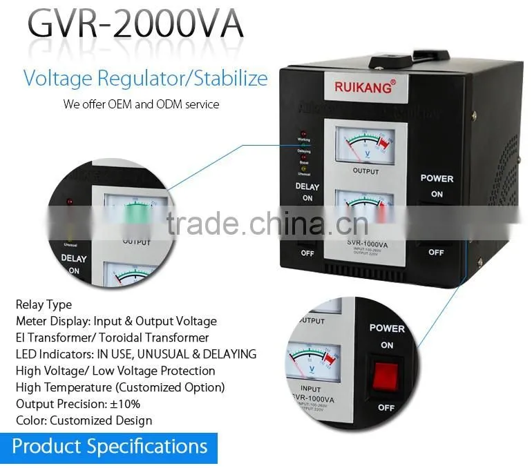 Wholesale efficiency custom Single phase 5kv automatic voltage stabilizers 5kva