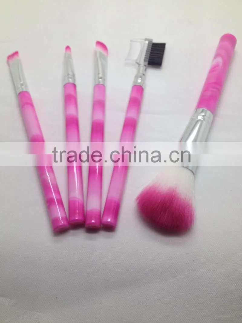 5pcs For Girls comestic Pink rhinestone makeup brush set