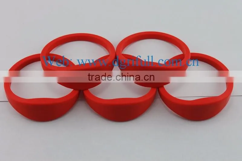High Frequency HF justable RFID Silicone Wristband support Reading writing