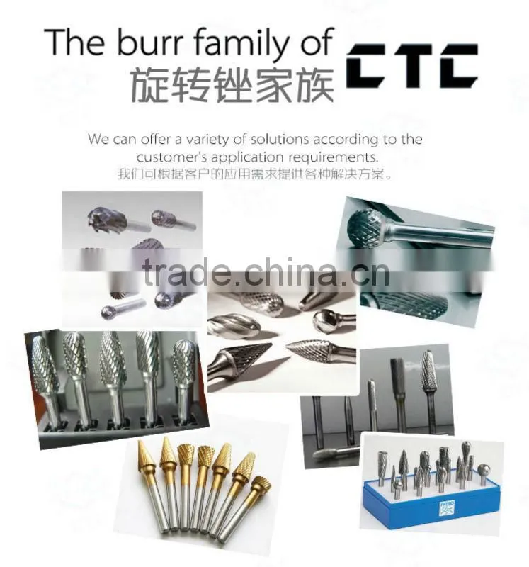 Manufacturer of zhuzhou rotary burs cemented with high quality
