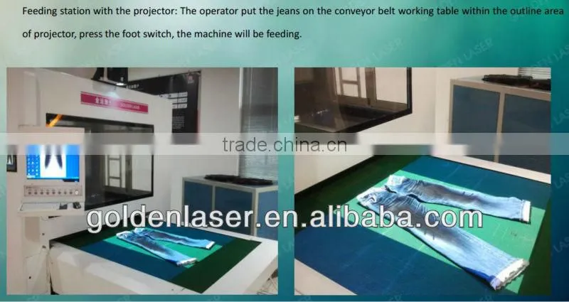 Laser Marking on Jeans / Galvo Laser Engraving Machine for Denim