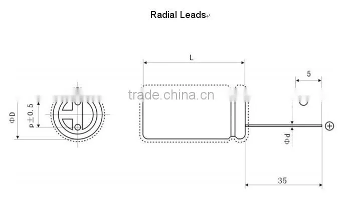 ultracapacitor radial 2.7 volts 25 farad for flashlight