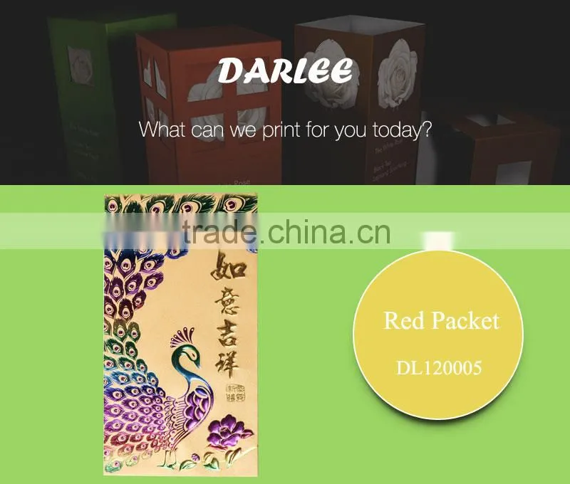 2016 Chinese custom paper red envelope recyclable angpow lucky money hongbao