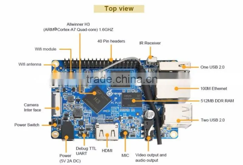 Orange Pi PC set 9 Pi PC and Camera with wide-angle lens not for raspberry pi 2