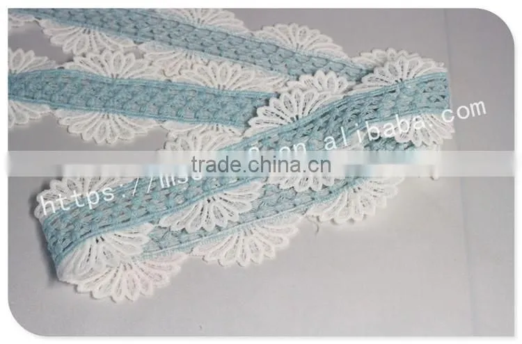 Hot selling 7cm width 2 colors embroidery trims for curtains wholesale