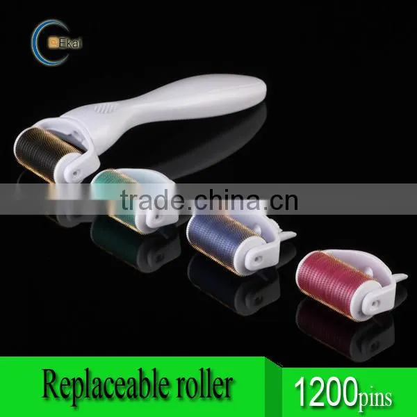 2014 low price 1200 needles titanium derma roller with replacable tips